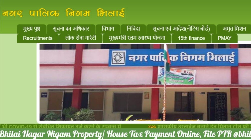 Bhilai Nagar Nigam Property-House Tax Payment Online, File PTR @bhilainagarnigam