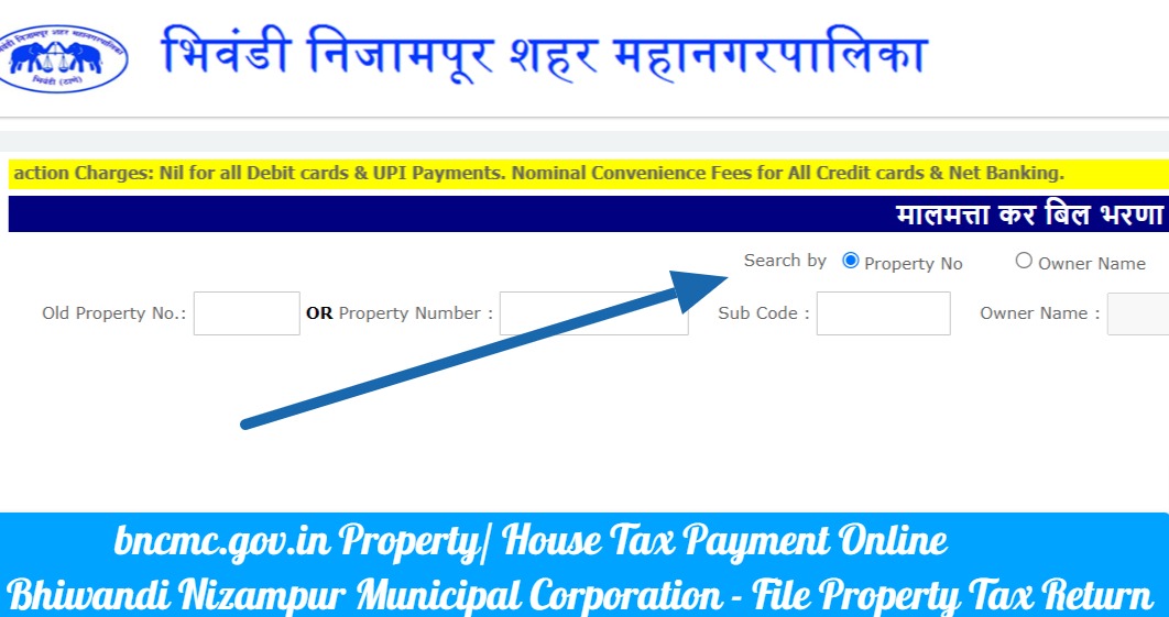 bncmc.gov.in Property-House Tax Payment Online in Bhiwandi Nizampur Municipal Corporation