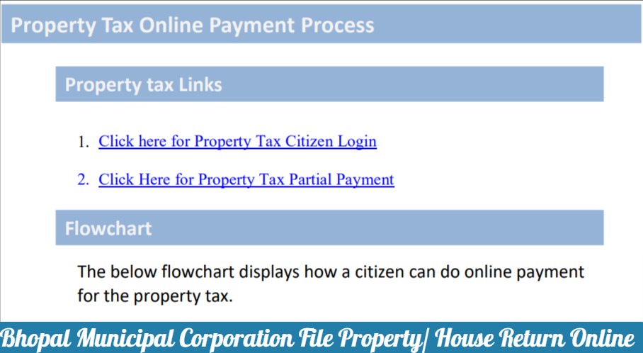 Bhopal Municipal Corporation File Property Tax Return, House Tax Online Payment