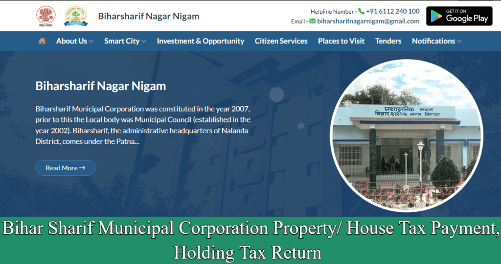 Bihar Sharif Municipal Corporation Property/ House Tax Payment, Holding Tax Return