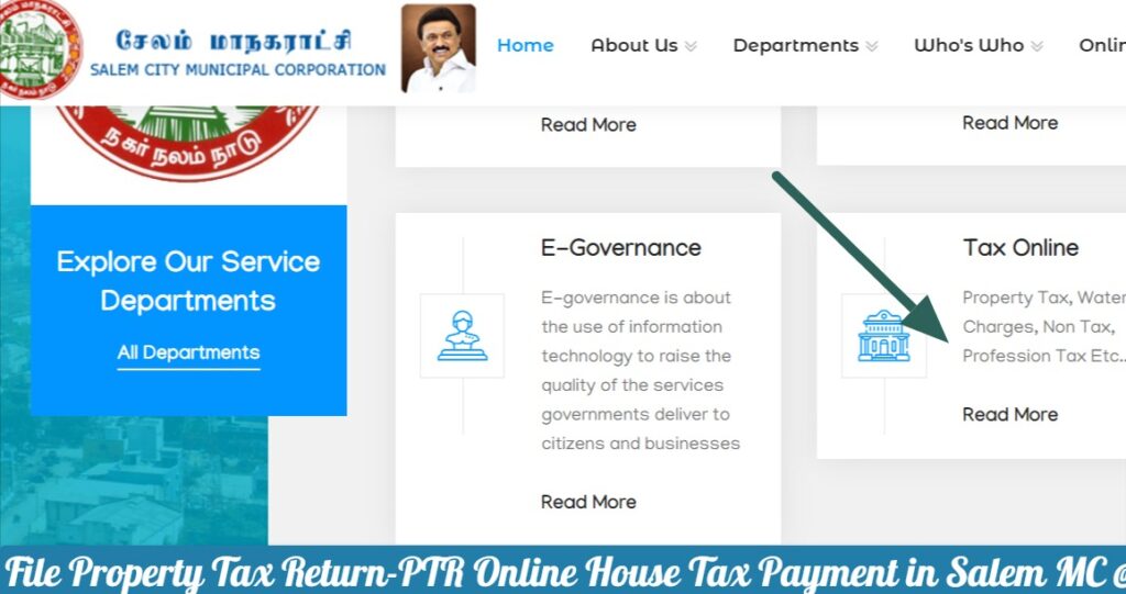 File Property Tax Return-PTR Online House Tax Payment in Salem MC @salemcorporation.gov.in