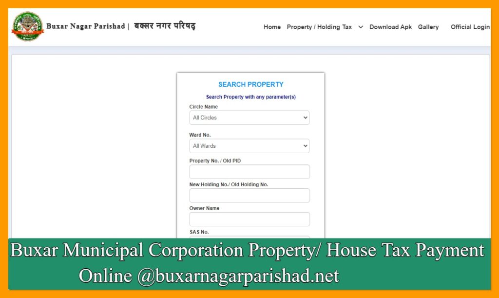 Buxar Municipal Corporation Property/ House Tax Payment Online @buxarnagarparishad.net