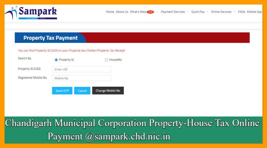 Chandigarh Municipal Corporation Property-House Tax Online Payment @sampark.chd.nic.in