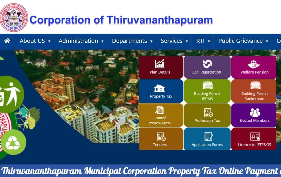 Thiruvananthapuram Municipal Corporation Property Tax Online Payment tmc.lsgkerala.gov