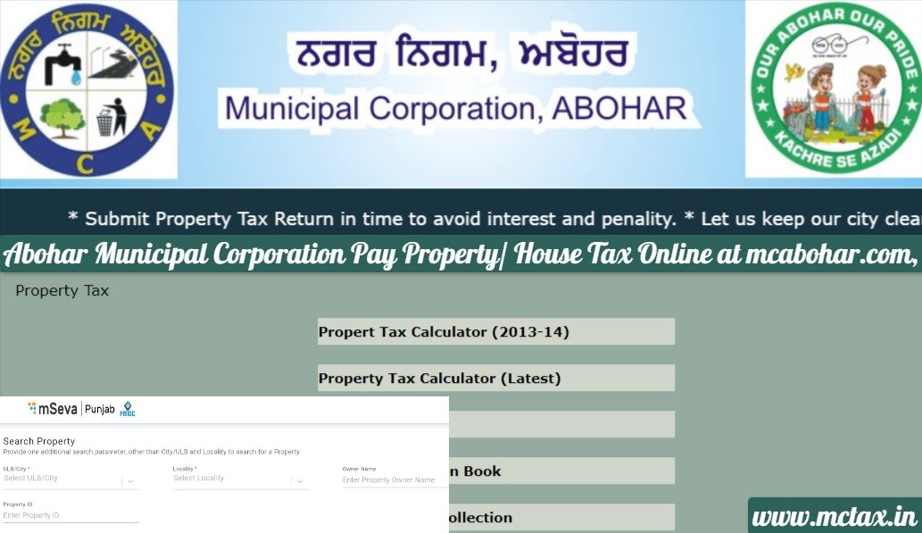 Abohar Municipal Corporation Pay Property-House Tax Online at mcabohar