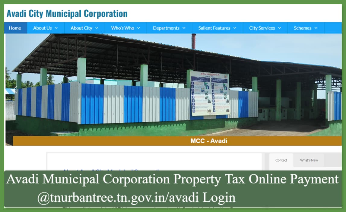 Avadi Municipal Corporation Property Tax Online Payment @tnurbantree.tn.gov.in/avadi Login
