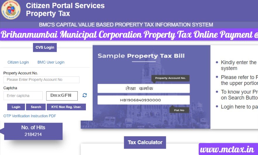Brihanmumbai Municipal Corporation Property Tax Online Payment @portal.mcgm.gov