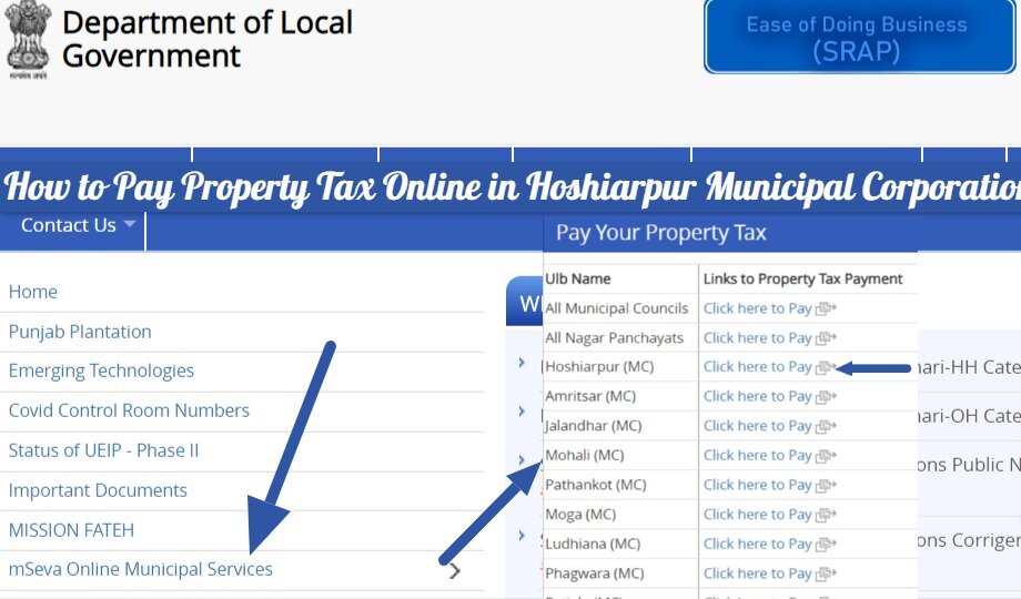 How to Pay Property Tax Online in Hoshiarpur Municipal Corporation, House Tax Receipt