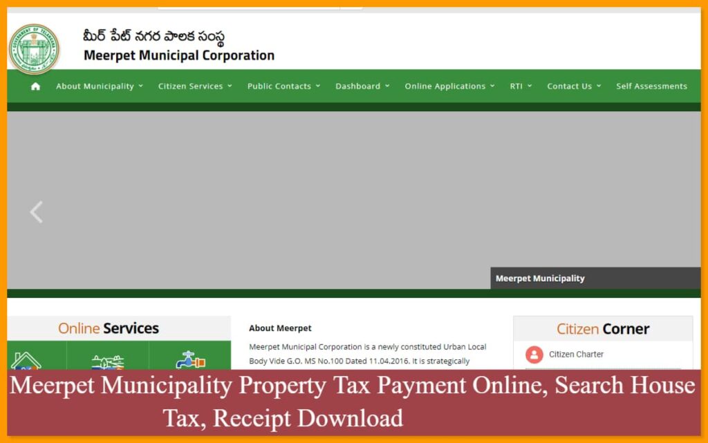Meerpet Municipality Property Tax Payment Online, Search House Tax, Receipt Download
